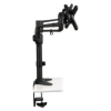 Soporte doble de escritorio de brazo flexible de movimiento completo para monitores de 13" a 27" DDR1327SDFC